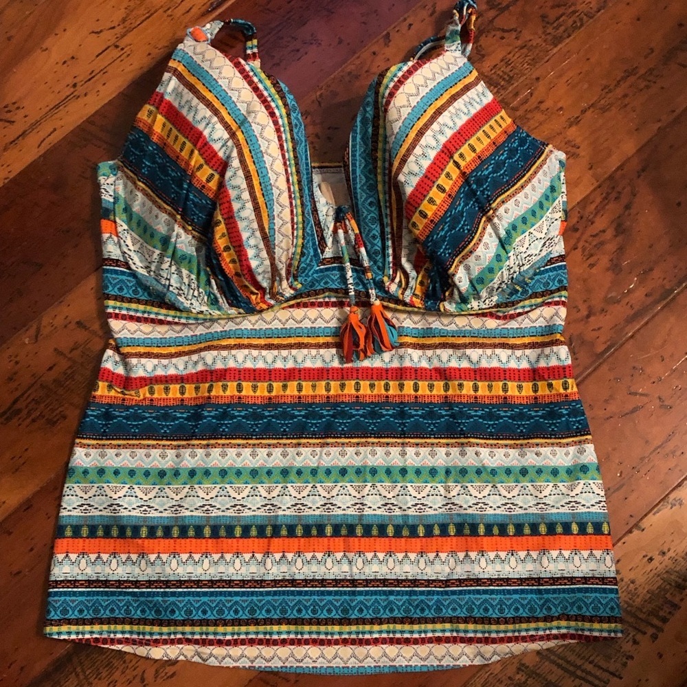 Cacique Swim Tankini 42G with Built In Bra